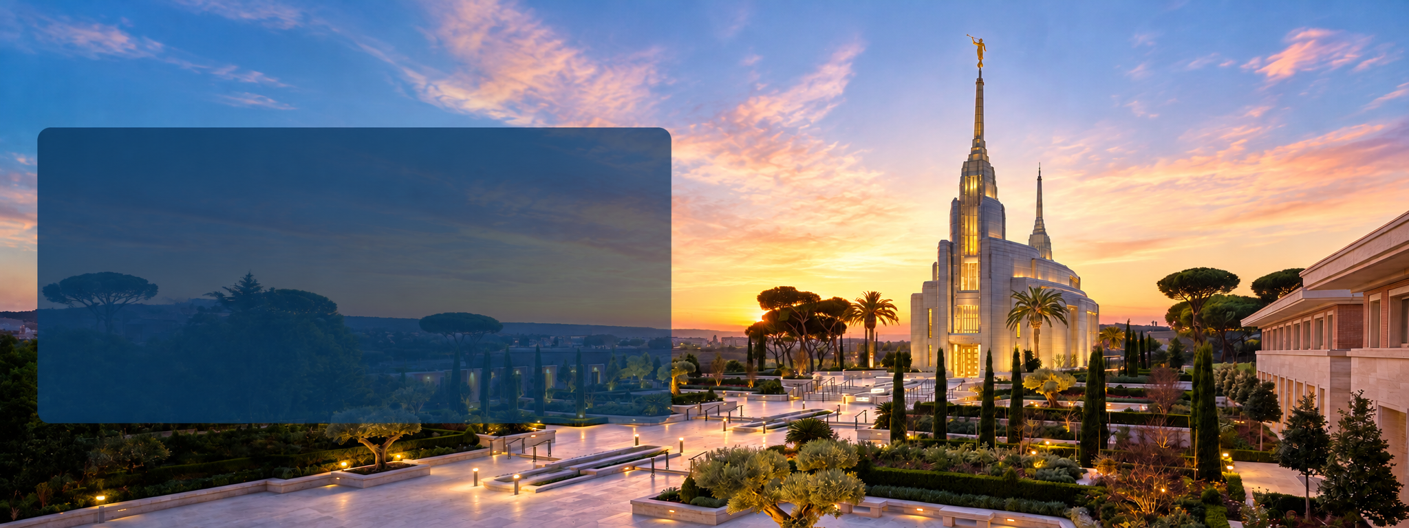 Tempio di Roma al tramonto